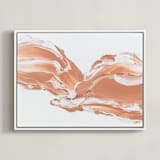 "Lost in Time" - Art Print in Peach by Sarah Lund - Framed Canvas