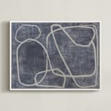 "Squiggles" - Art Print in Blue Grey by Camille Pietrow - Framed Canvas