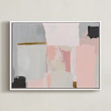 "atmospheric" - Art Print in Apricot by Amy Gray - Framed Canvas