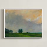 "Together at Sunrise" - Art Print in Illuminated Green by Stephanie Goos Johnson - Framed Canvas