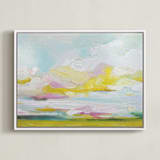 "Land of Plenty" - Art Print in Yellow by Emily Jeffords - Framed Canvas