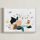 "Lyrical" - Art Print in Nude Coral by Sarah McInroe - Framed Canvas
