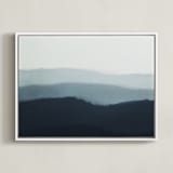 "Ridgeline" - Art Print in Indigo by Rebecca Rueth - Framed Canvas