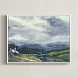 "Cloud Symphony Donegal Ireland" - Art Print in dark sea green by Eva Marion - Framed Canvas