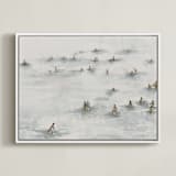 "on the beach" - Art Print in Beige Blue by Lulaloo - Framed Canvas