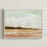 "Wetland" - Art Print in Golden Green by Field and Sky - Framed Canvas