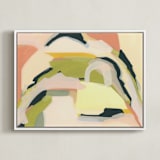 "Field Memories" - Art Print in Strawberry by Eunmee Studio - Framed Canvas