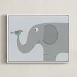 "My Jungle Friends 4" - Art Print in Grey by Anequ Studio - Framed Canvas