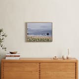 "Seaside Daisies" - Art Print in Dusty Blue by Arohika Verma - In a Room