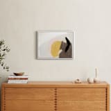 "Cuddling in the rain" - Art Print in Mustard Yellow by Yaling Hou Suzuki - In a Room