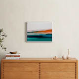 "Colorful Abstract Seascape" - Art Print in bright orange by Caryn Owen - In a Room