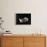 "Abstract Botanical Bouquet" - Art Print in Black by Caryn Owen - In a Room