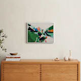 "Colorful Abstract Landscape" - Art Print in bright emerald green by Caryn Owen - In a Room