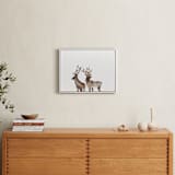 "Merry Christmas, Comet & Cupid " - Art Print in Deer Sepia by jinseikou - In a Room