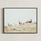 "Watchful" - Art Print in Beige by Jennifer Morrow - Framed