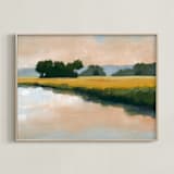 "Morning Shore II" - Art Print in Summer Blue by Stephanie Goos Johnson - Framed