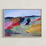 "Splash of Red" - Art Print in bright red by Megan Leong - Framed