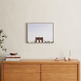 "Minimalist's View of the Brooklyn Bridge" - Art Print in Sunset Sky by The One With Wanderlust - In a Room