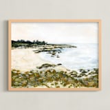 "Carmel by the Sea" - Art Print in Neutral Sand by Jennelle Lynn - Framed
