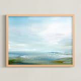 "Lagoon" - Art Print in Soft Sage by Roberta Hoiness Art - Framed