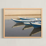 "Side by Side" - Art Print in Blue by Eliane Lamb - Framed