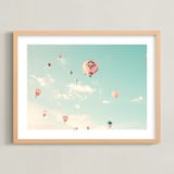 "Sky Dreams Forever" - Art Print in mint by Caroline Mint - Framed