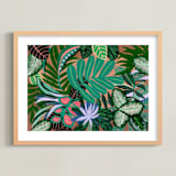 "Paradise" - Art Print in Emerald Green by FERNANDA MARTINEZ - Framed