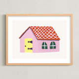 "A Doll's House 1" - Art Print in Pretty Pink by Sarah Knight Davis - Framed