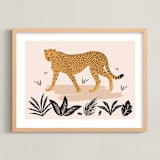 "The Cheetah" - Art Print in Sunset by Elly - Framed