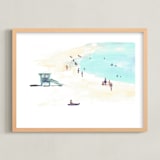 "Surf City 2" - Art Print in Tower Blue by Jenny Partrite - Framed