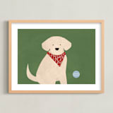 "Fetch 1" - Art Print in Shamrock Green by Jen Tips - Framed