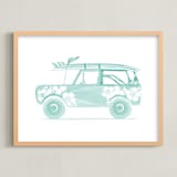 "Beaching 1" - Art Print in minty fresh by Rebecca Marchese - Framed