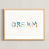 "DREAM DREAM" - Art Print in Rainbow by SunLee Art - Framed