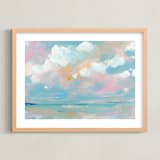 "Turquoise Beach" - Art Print in Turquoise by Lindsay Megahed - Framed