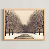 "Winter's Silence" - Art Print in Bark Brown by Gray Star Design - Framed