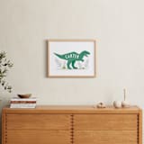 "Little T Rex" - Personalized Art Print in Green by Karidy Walker - In a Room