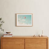 "Sky Dreams Forever" - Art Print in mint by Caroline Mint - In a Room