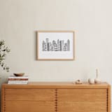 "Linear Cityscape" - Art Print in Black by Daniela - In a Room