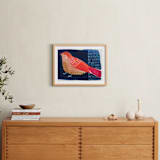 "Still 3" - Art Print in Petrol, rose, coral and mustard by Victoria Johnson - In a Room