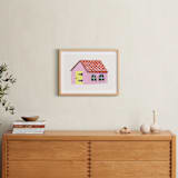 "A Doll's House 1" - Art Print in Pretty Pink by Sarah Knight Davis - In a Room