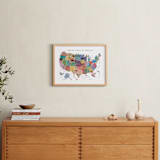 "Animals Map of USA" - Art Print in Ocean by Elly - In a Room