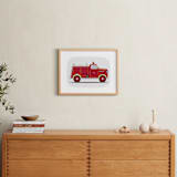 "Red Fire Engine #1" - Art Print in red by Rebecca Marchese - In a Room