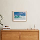 "Surfing Lanzarote" - Art Print in Aquamarine by M.E.Segantini - In a Room