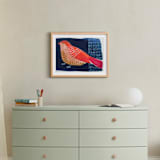 "Still 3" - Art Print in Petrol, rose, coral and mustard by Victoria Johnson - In a Room