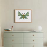 "Midnight Moth" - Art Print in Ocean Teal by Sarah Hand - In a Room