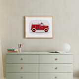 "Red Fire Engine #1" - Art Print in red by Rebecca Marchese - In a Room