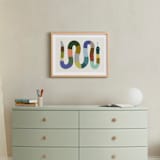"Quilted Snake" - Art Print in Muted Multi by Kelly Watkins - In a Room