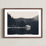 "Lakeside View" - Art Print in Deep Water by Sherley Ferreira - Framed