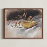 "Yellow Bowl" - Art Print in Goldenrod by Lorent and Leif - Framed