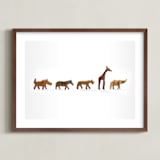 "Safari March" - Art Print in Wood by Katie Cooper Bussell - Framed